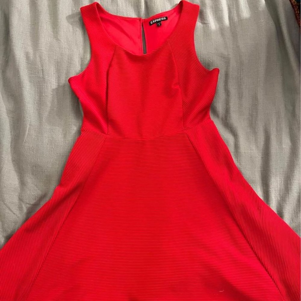 Express bright red above the knee dress
